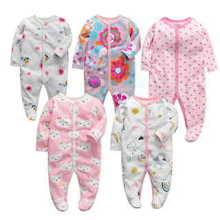 Baby Rompers Pajamas Long Sleeve Floral Newborn Baby Jumpsuit For Girl ...