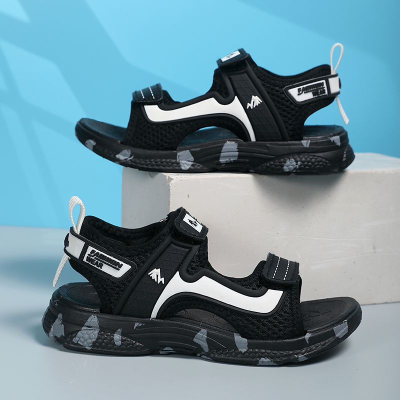 xmsanqingshi 5 12 Years Old Kid Sandals Velcro Toddler Non slip Soft Bottom Breathable Beach Shoes for Boys Kids Shopee Philippines