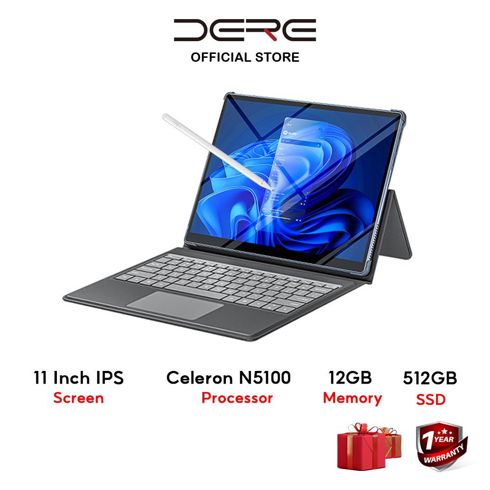 DERE T11 Laptop Touch Screen Laptop 11" 2K IPS Touch Screen 16GB RAM