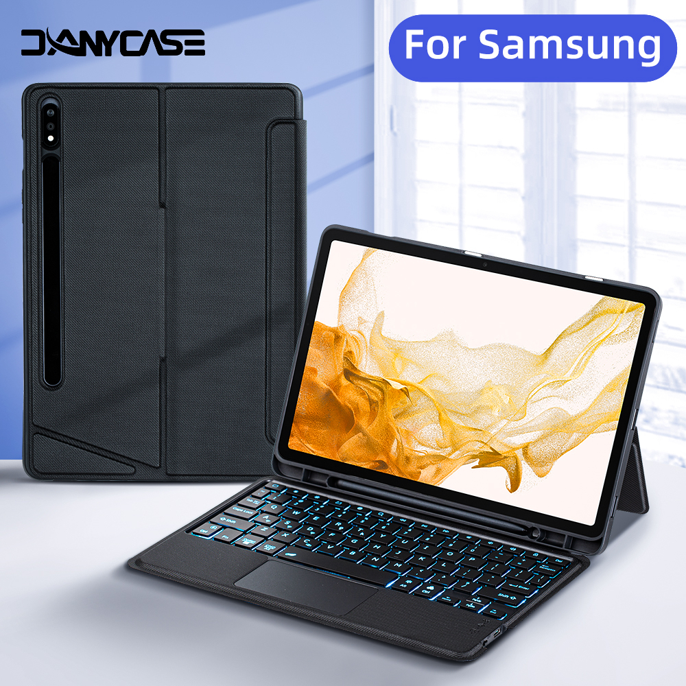 Detachable Magnetic Keyboard Case for Samsung Galaxy Tab A9 Plus S9 S8 S7  Plus S7 FE S6 Lite inch P620 P625 2024 A8 Backlit