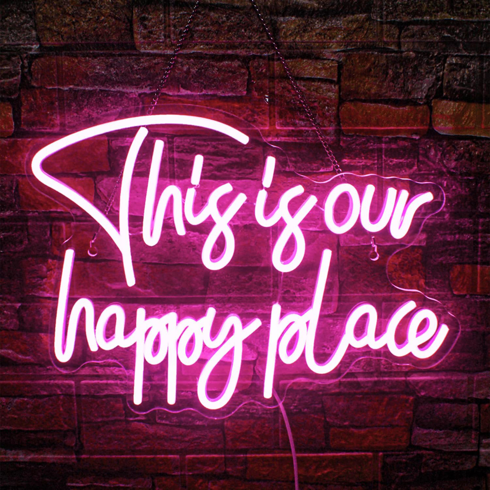 This is Our Happy Place Led Neon Sign Light for Wall Decor,Happy Place
