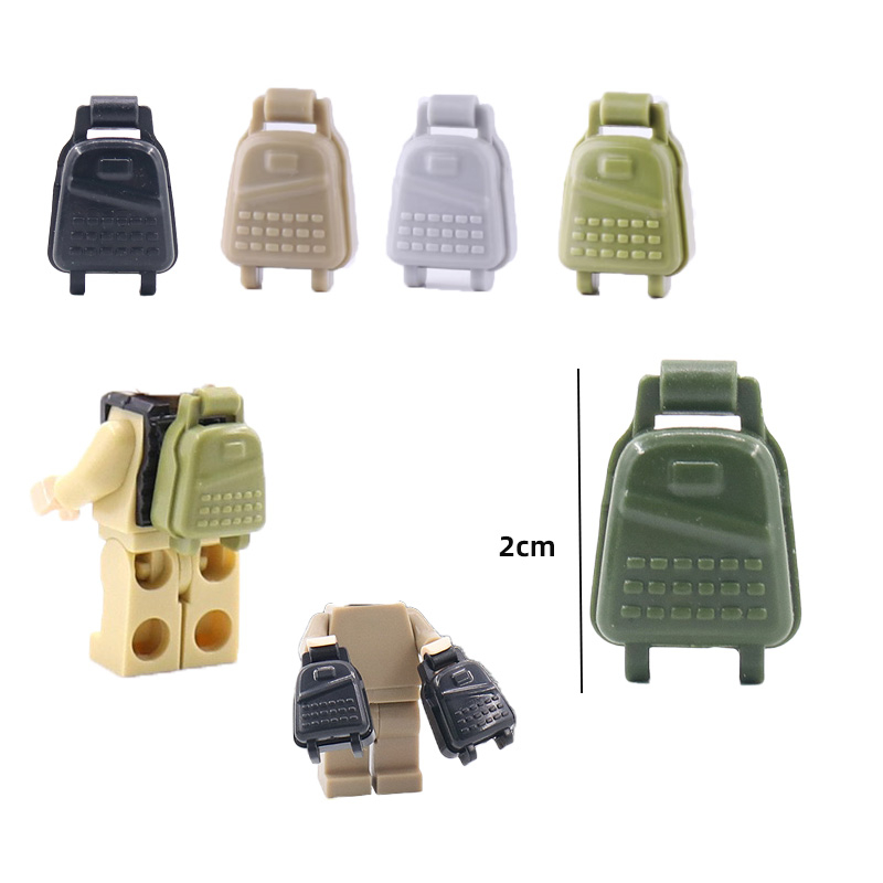 WW2 Military Building Blocks Backpack Back Mini Solider Figures