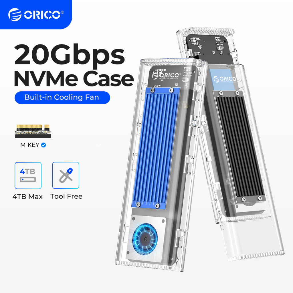 ORICO NVME SSD Case Enclosure 20Gbps USB Gen x PCIE NVME  Adapter Cooling Fan(TCM2-G20)