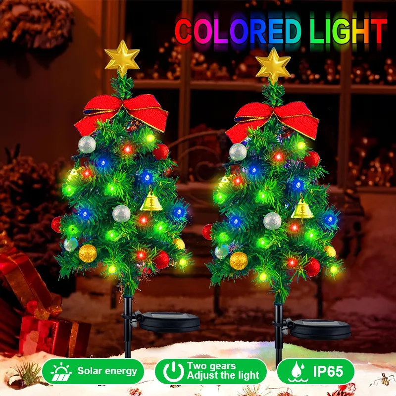 Waterproof Outdoor Christmas Decorations Solar Christmas Tree 2 Modes