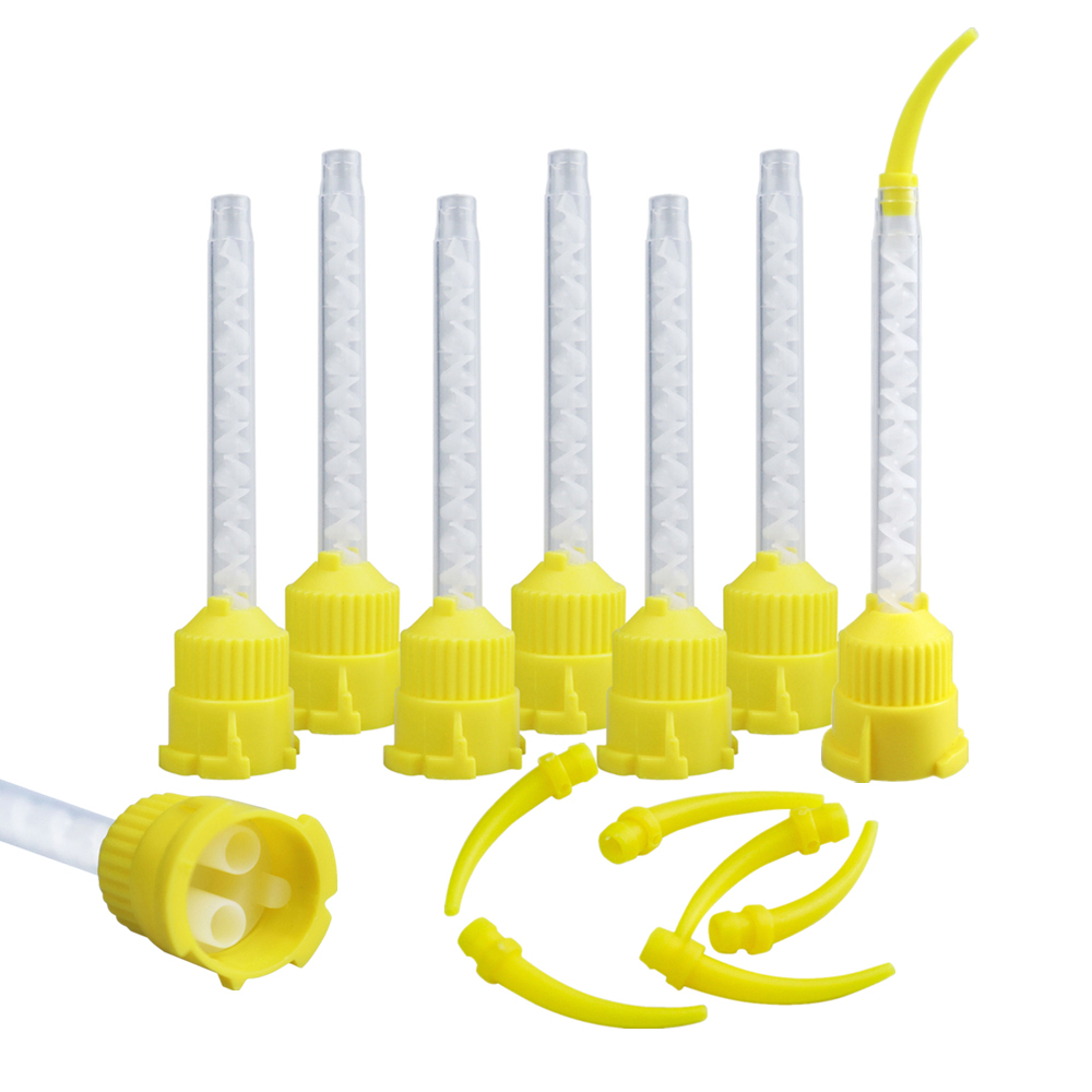 50/100pcs Dental Impression Mixing Tips Yellow Silicone Rubber ...