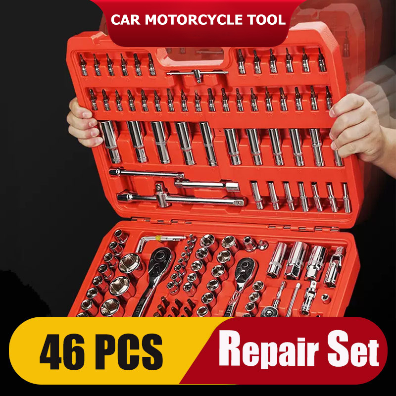 46pcs Tool Box Car Motorcycle Car Tools Motorcycle Tool Set Car Tool
