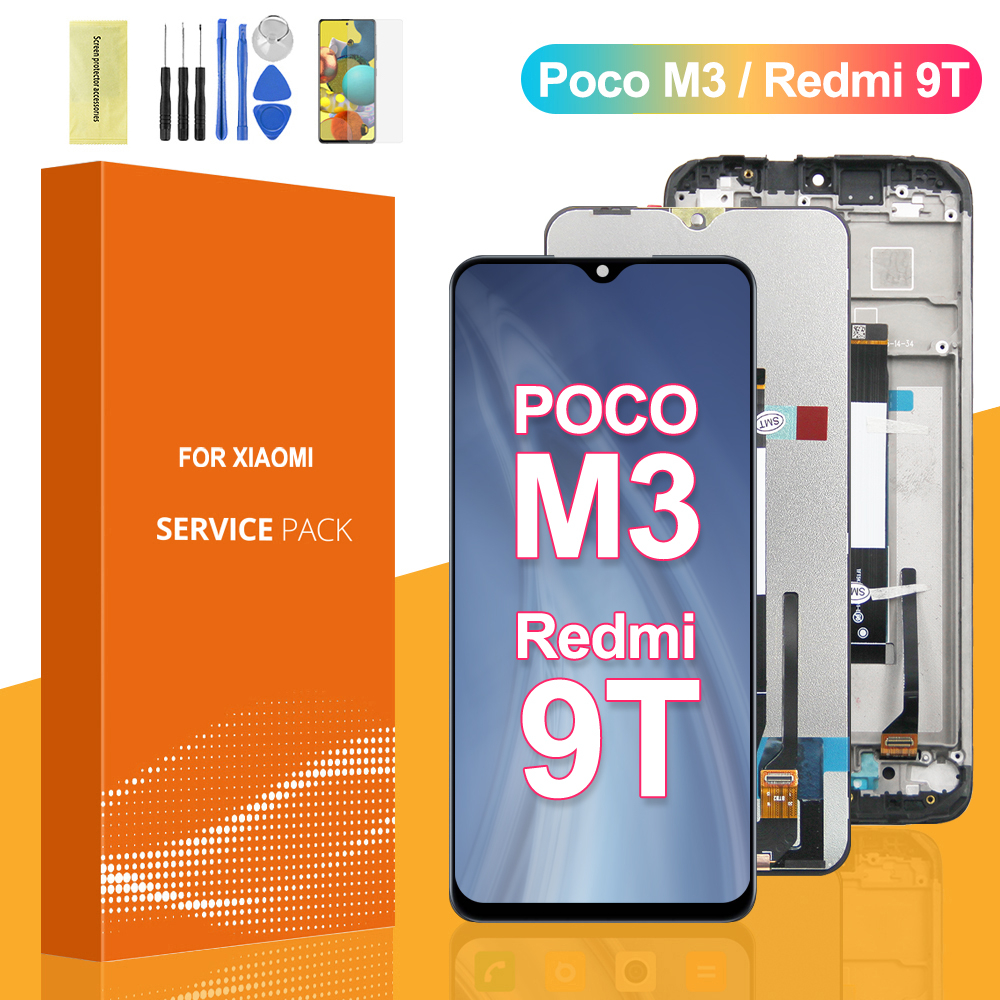 For Xiaomi Redmi 9t Poco M3 Lcd Display Touch Screen Digitizer M2010j19cg Replacement Part 7667