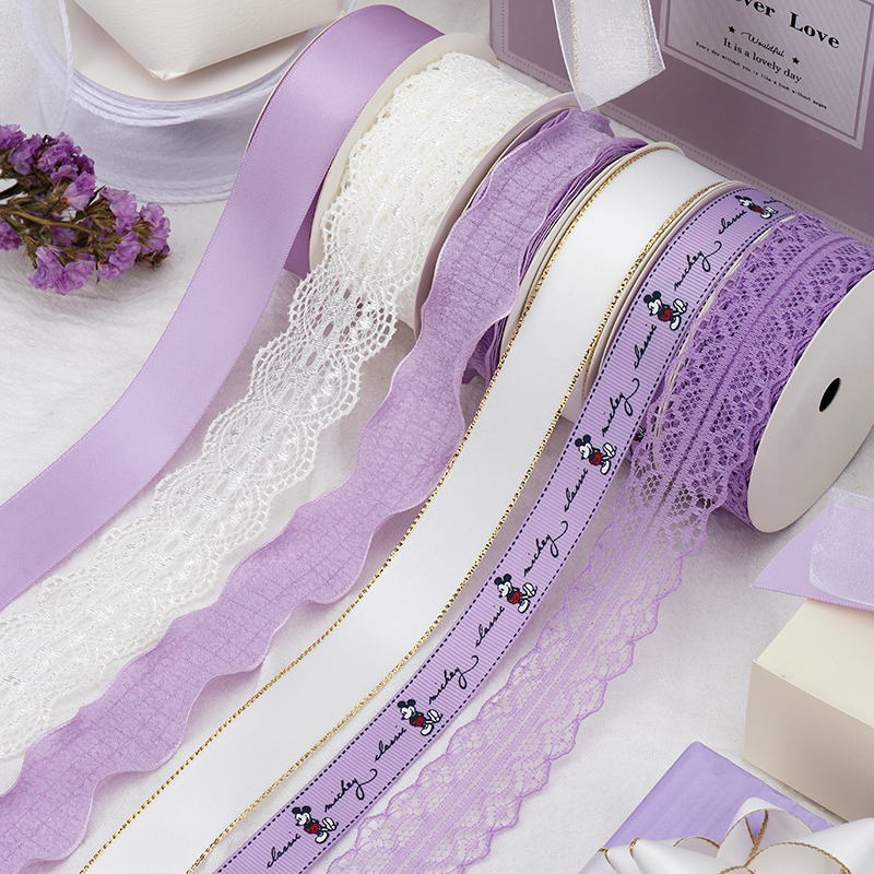 Elegant Lavender Purple Series Ribbon DIY Handmade Material Christmas ...