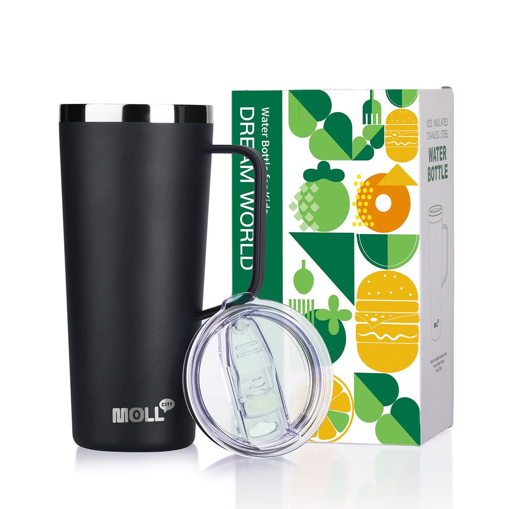 Mollcity Thermos Cup with Lid-Stainless Steel Insulated Tumbler with Handle  Coffee Vacuum Mug 710ML/24OZ