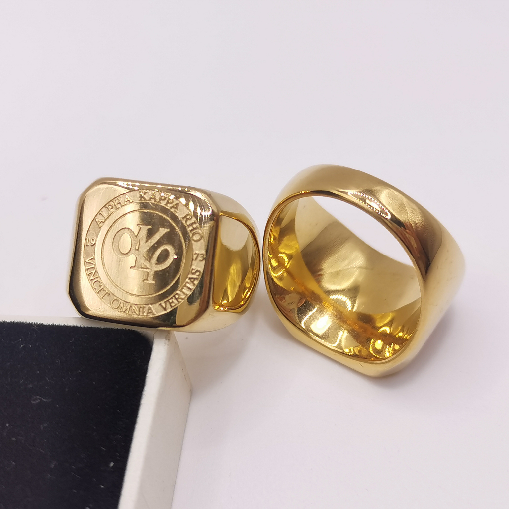 Ring for Akrho Gold Plated Stainless Steel Alpha Kappa Rho Rings Vacuum ...