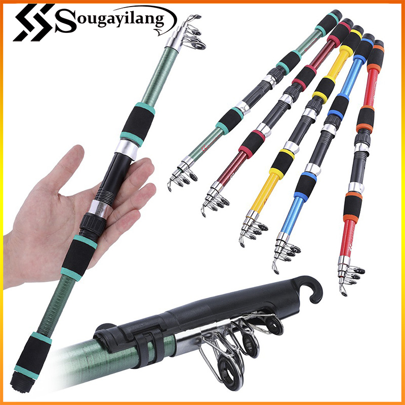 Sougayilang Telescopic Fishing Rod 1.8M Fishing Rod EVA Handle Glass ...