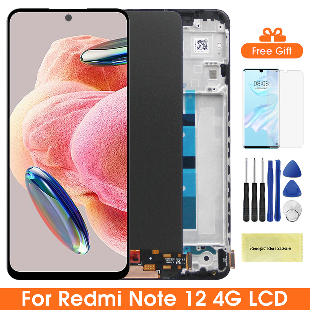 6-67-super-amoled-for-xiaomi-redmi-note-12-4g-lcd-with-frame-23021raaeg