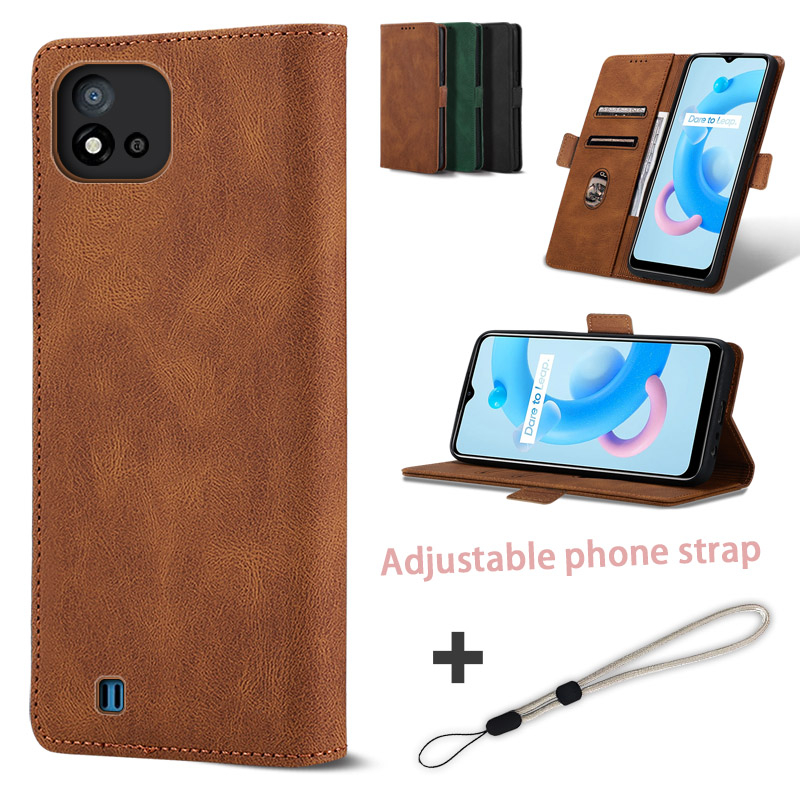 Custodia Portafoglio Per Realme C11 2021/C20/C20A – Flip Cover In PU Con Stampa 3D Rosa, Slot Carte E Supporto