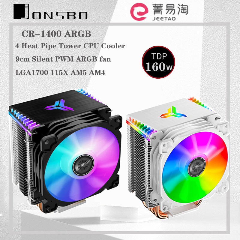 JONSBO CR1400 ARGB Heat Sink 4 Heat Pipe Tower CPU Cooler ITX 5V 3Pin