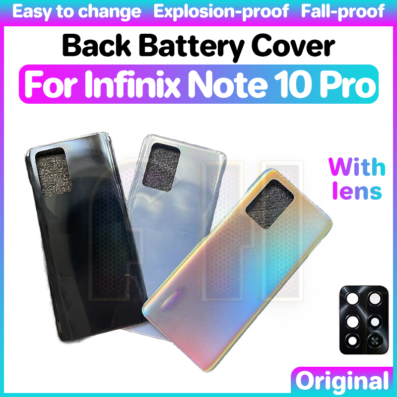 Back Battery Cover Glass Housing For Infinix Note 10 Pro X695 Rear