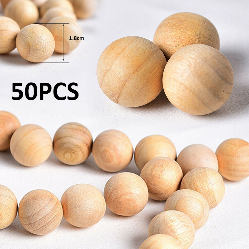 50Pcs Natural Cedar Wood Moth Balls Repellent Poison Free For Closets