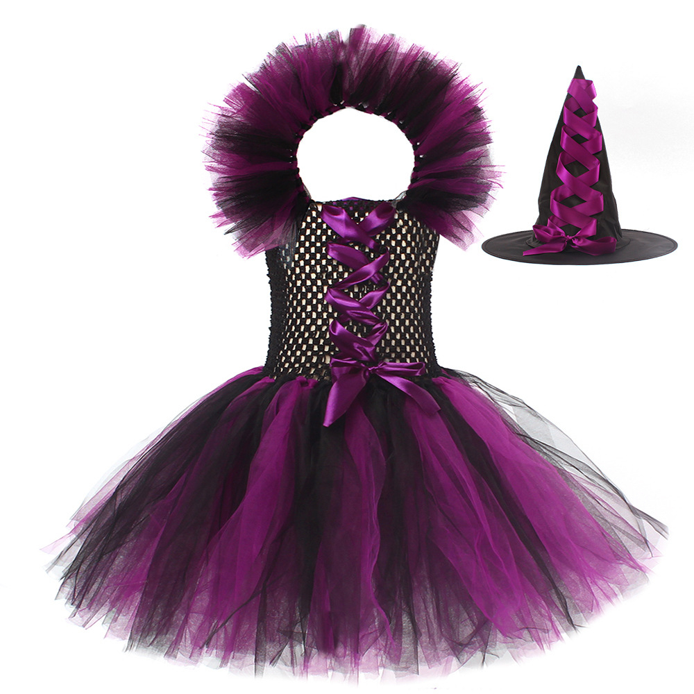 2-12 year old girl Halloween witch cosplay holiday performance dress ...