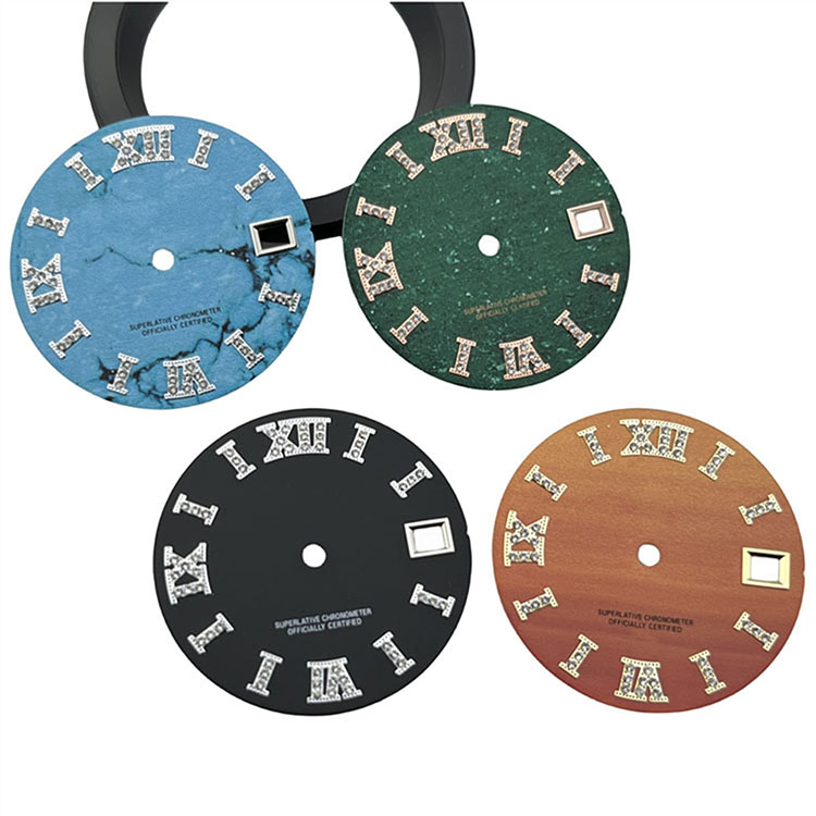 28.5MM Watch Dial Rhinestone Studded Lettering Scale Watch Accessories
