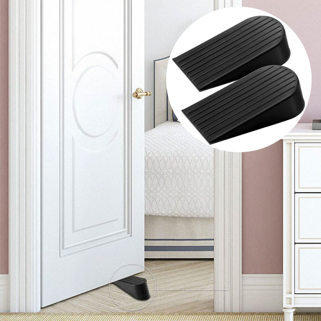 2 Pack Door Stopper Black Extra Large Door Stopper 1.9in Height Big