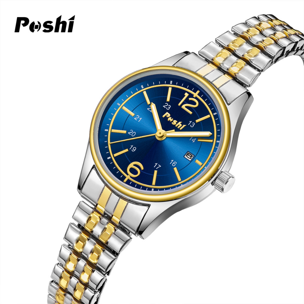 Poshi Watch For Woman Waterproof Luxury Quartz Watch Stainless Steel Original Authentic Couple 