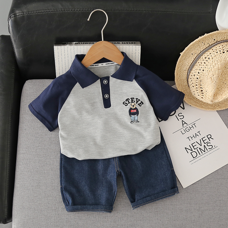baby boy summer outfit Casual Polo Shirt Short Sleeve Shorts Two