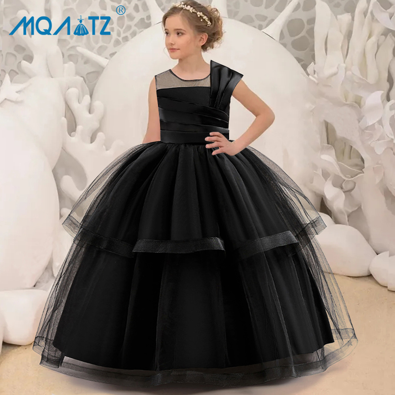 MQATZ Long Black Party Dress Girls Children Costume Multilevel Design  Princess Dresses Elegant Girl Dress Wedding Gown 4-14 Years ALP-0012 |  Shopee Philippines