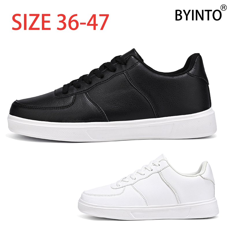 Big size 36 47 Waterproof Leather Men Running Shoes Platform Soft Thick Sole Sneakers Male Anti skid Walking Jogging Sport Footwear Black White Shopee Philippines