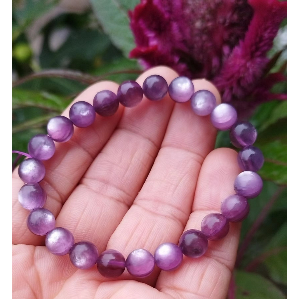 Natural Purple Lepid Mica Cat's Eye Bracelet Bracelet Gift | Shopee ...