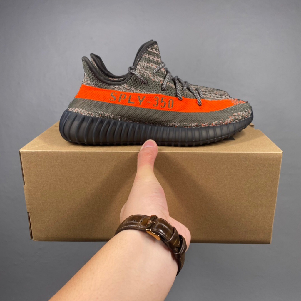 【Physical photos】Unisex Couple shoes UA ''Dark Beluga‘’' Yeezy Boost 350 v2  Running Shoes For Women Sneakers For Men Couple Standard Size:36-48 Free