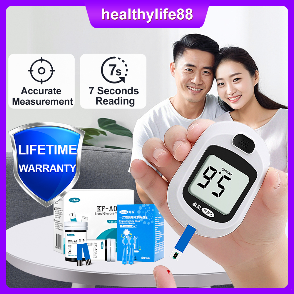 Cofoe Yice A03 Blood Glucose Meter FREE 50 Test Strips + 50 Lancets ...