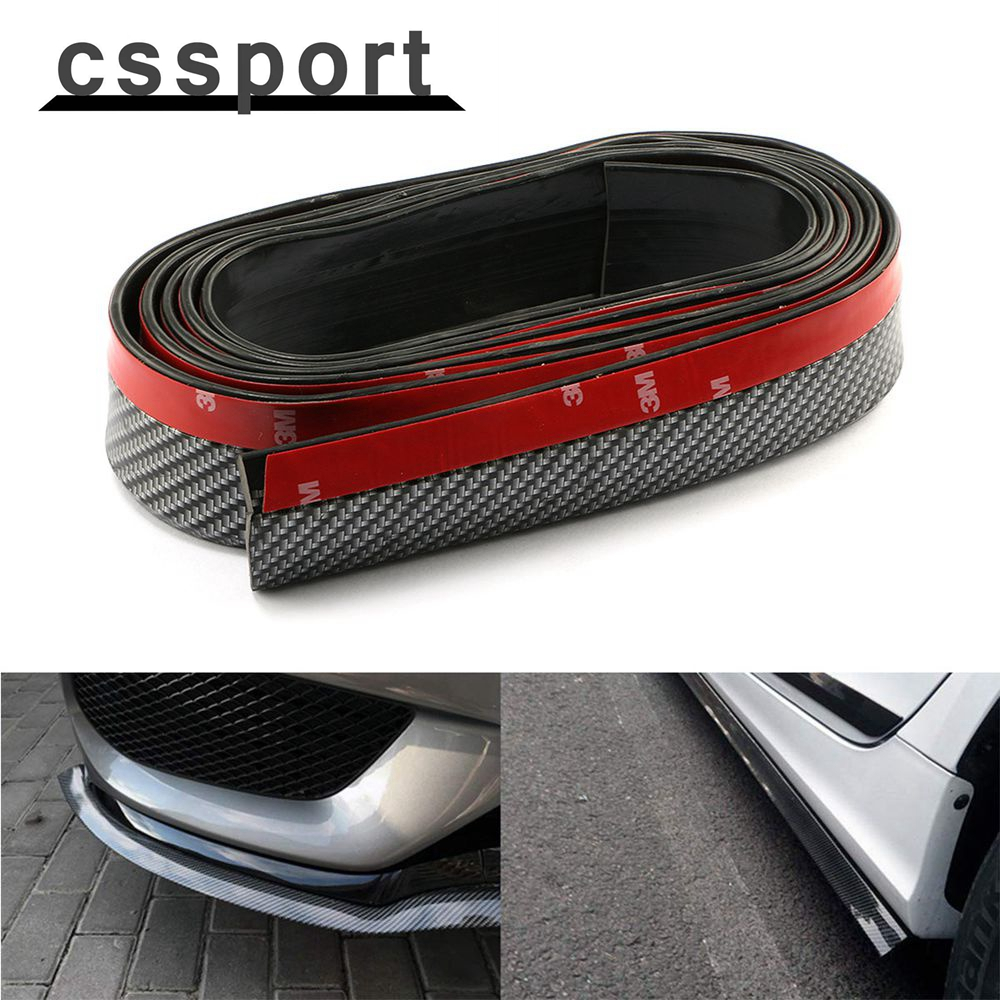 2.5M Car Front Bumper Lip Rubber Universal Bumper Protector carbon