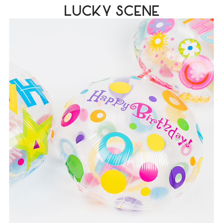 Round Transparent Bobo Ball Happy Birthday Party Background Decoration ...