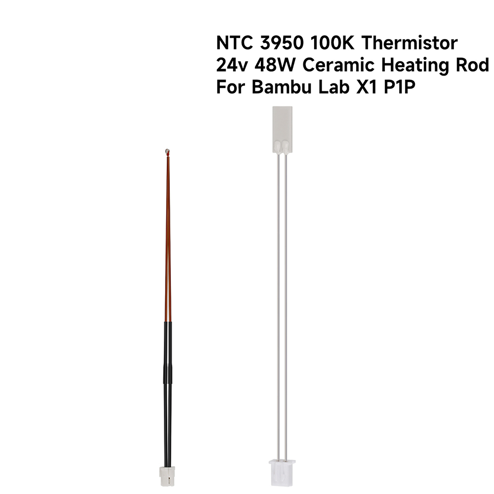 Bonbela Keramikheizung Mit Thermistordraht – 100K 3950, 24V 48W, Mit Adapterplatte Für Bambu Lab P1P/P1S