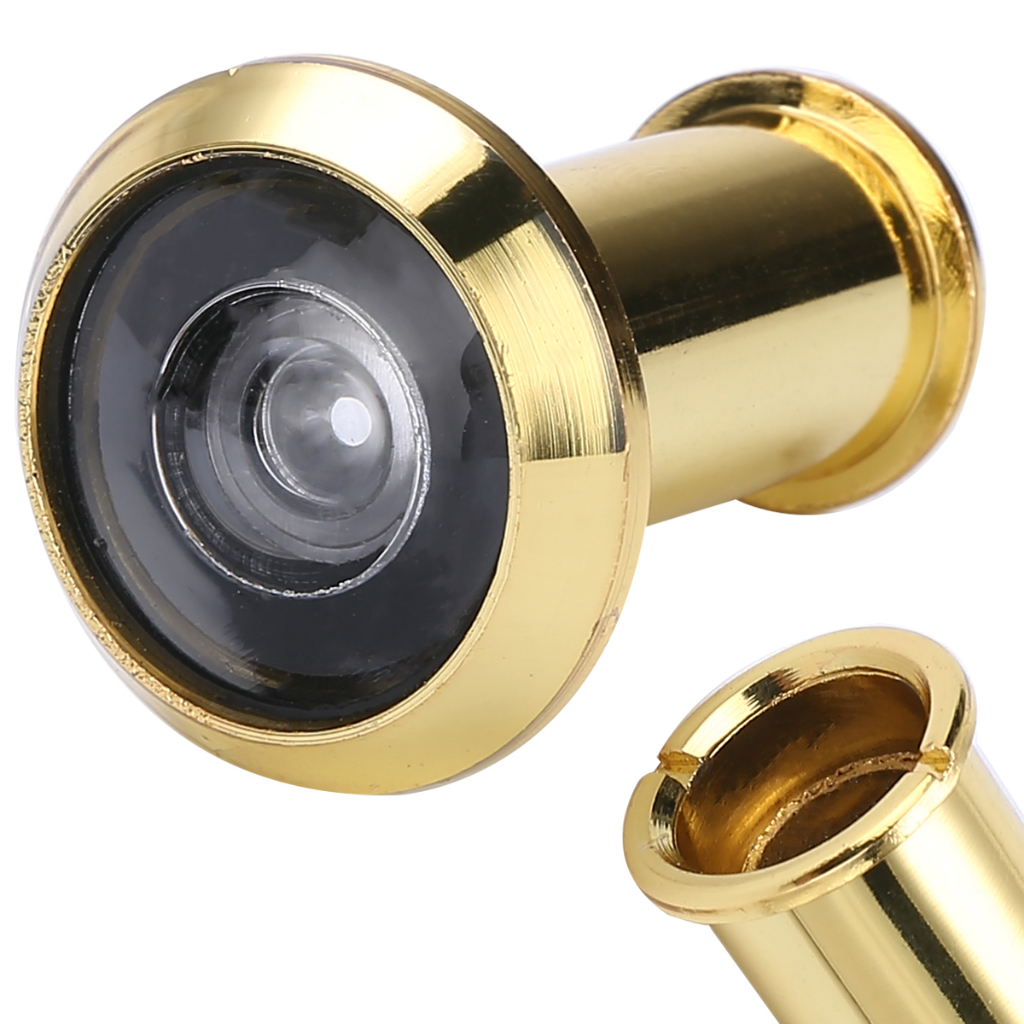 Adjustable 180 Degree Wide Angle Door Viewer Brass Scope Peephole Home