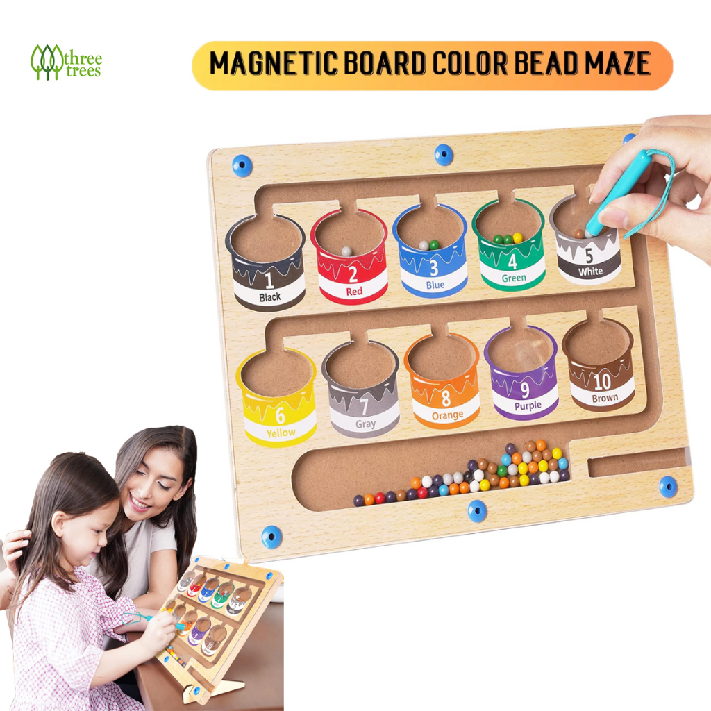 Magnetic Color and Number Maze -Montessori Fine Motor Skills Toys for ...
