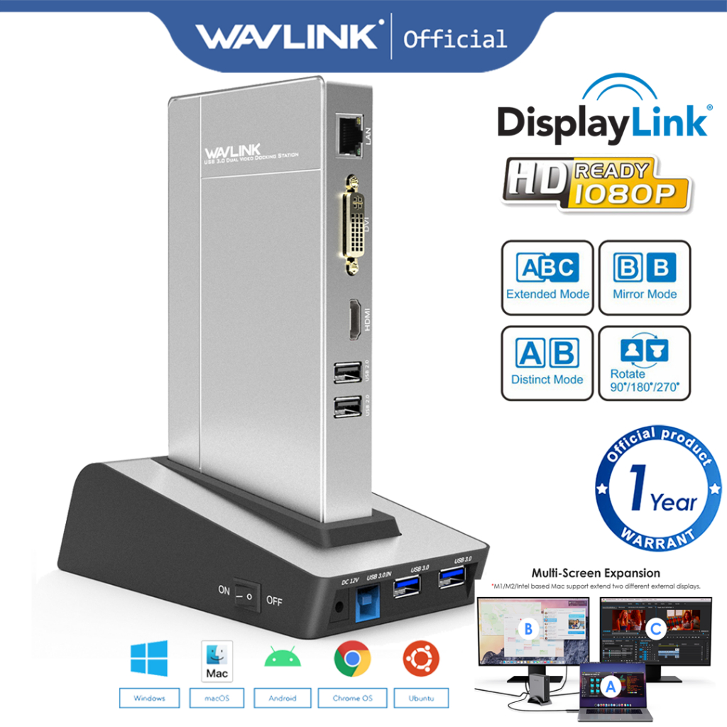 Wavlink USB 3.0 Universal Docking Station,Aluminum Docks Working Online ...