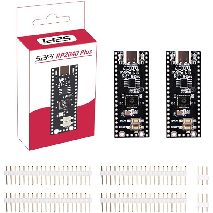 52Pi 2PCS RP2040 Plus with Headers, RP2040-Based Microcontroller Board ...