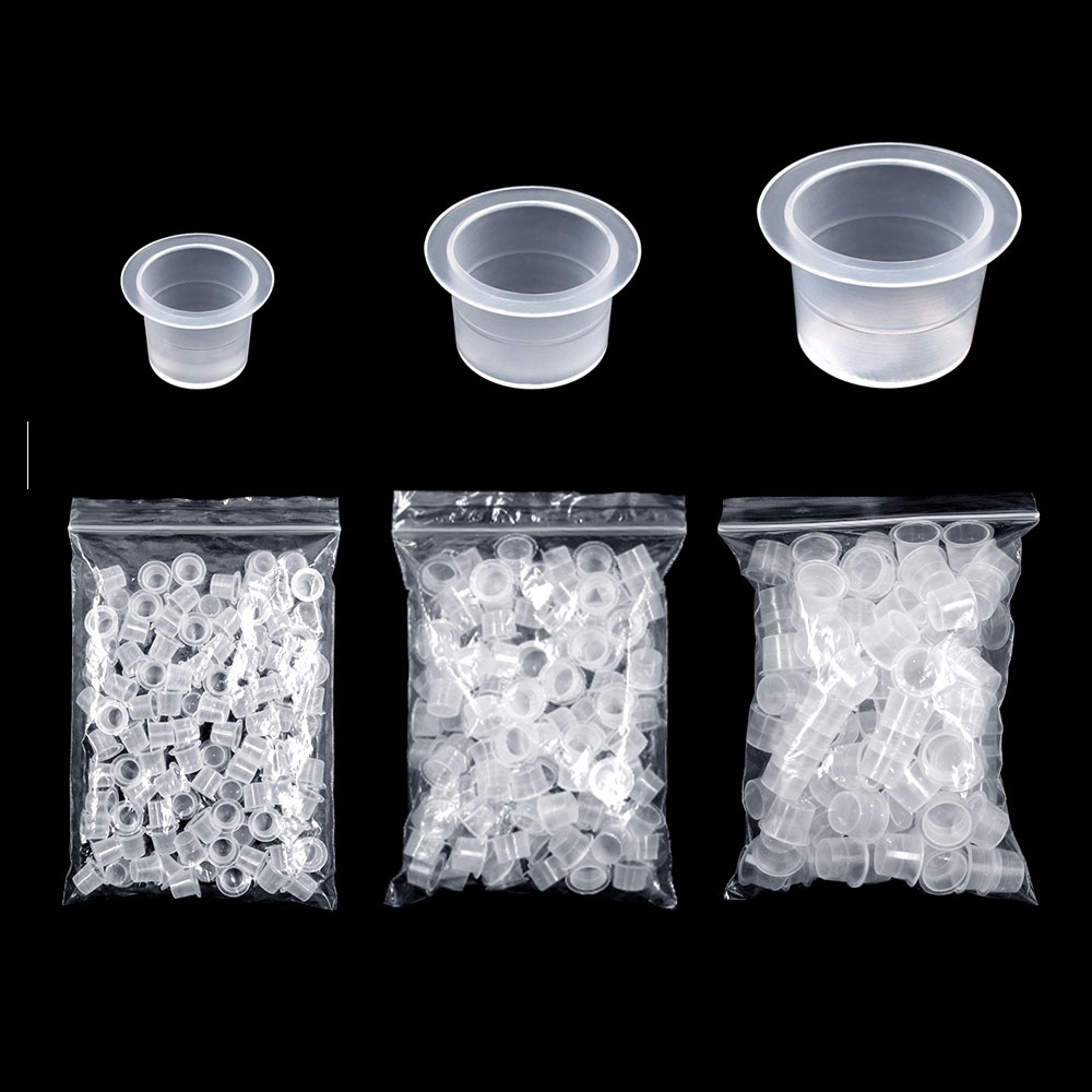 100pcs S/M/L Size Tattoo Ink Cups Caps Supply Disposable Ink Shelf ...