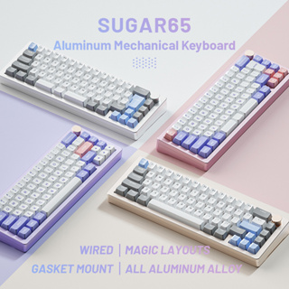 Weikav Record Wired Alice Mechanical Keyboard Aluminum Hot Plug 67 Key With  Rgb Light Customized Game