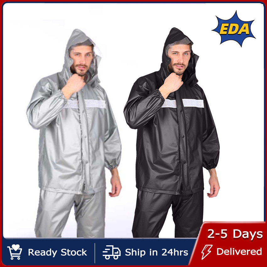 EDA Waterproof Raincoat Suit Unisex Poncho Raincoats Rubberized Makapal