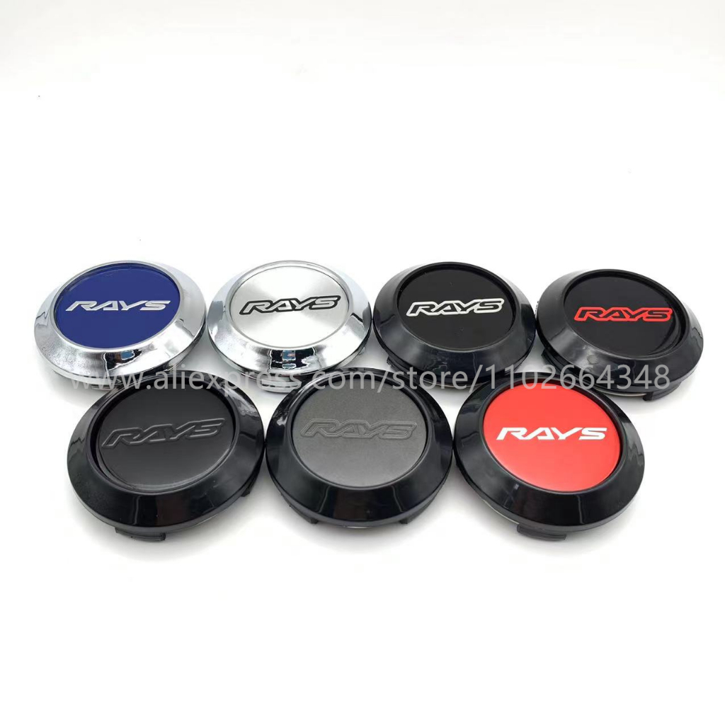 4PC 64/60mm RAYS Racing Car Wheel Center Hub Caps Badge Emblem Sticker ...