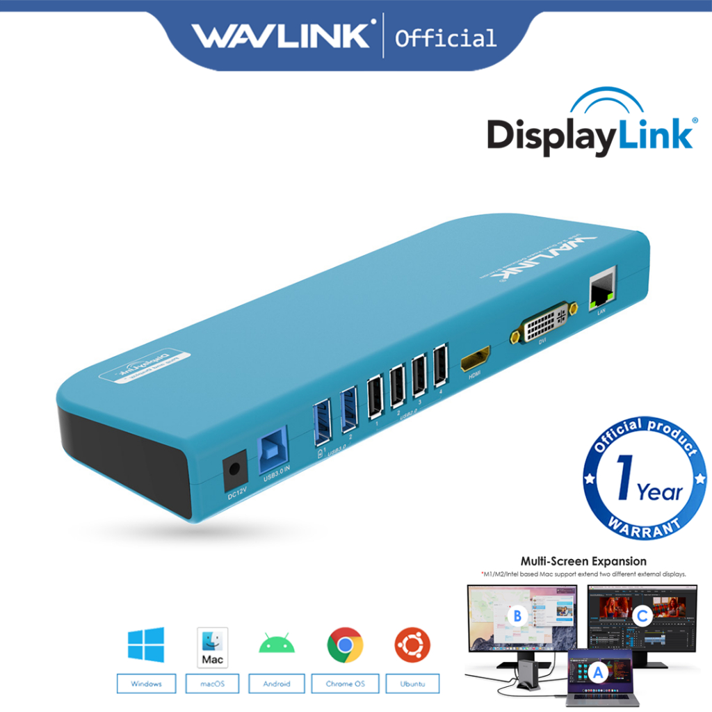 Wavlink Universal Docking Station With Displaylink USB Hub Support 2