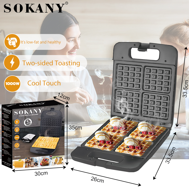 INHDBOX Waffle Maker Electric big 1400W Waffle Maker Non Stick Waffle