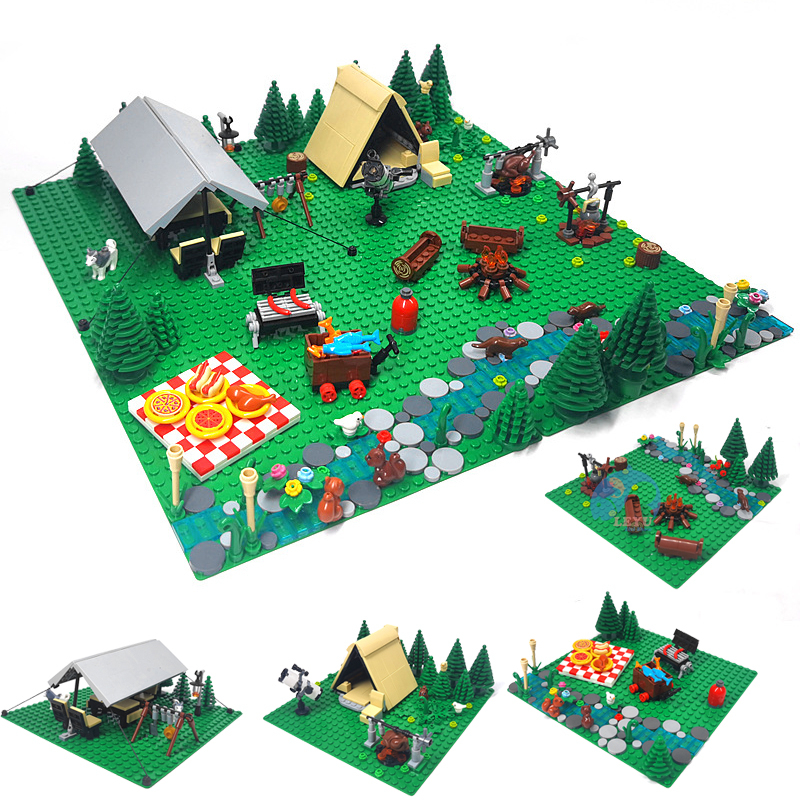 LEYU MOC Building Toys Camping Scene Building Block Model Outdoor ...