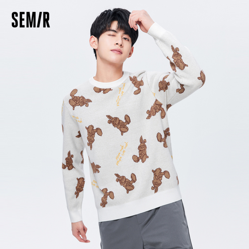 Semir Pullover Sweater Men Autumn Cartoon Rabbit Sunshine Fashion Men s Trendy Unique Loose Round Neck Sweater Shopee Philippines