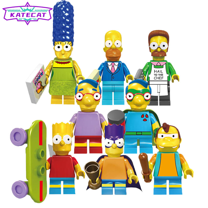The Simpsons Building Blocks Toy Homer Marge Bart Nelson Milhouse