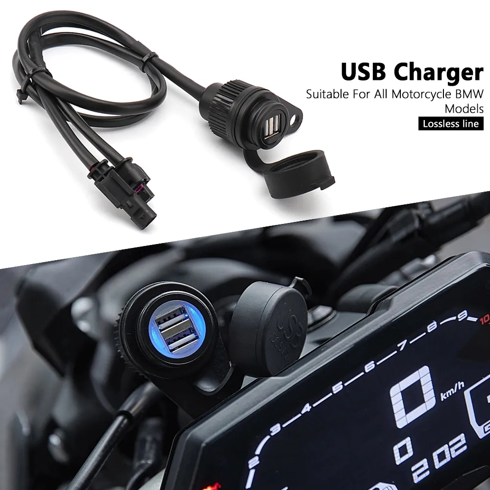 Motorcycle Charger Adapter Power Supply Socket USB Dual Port For BMW