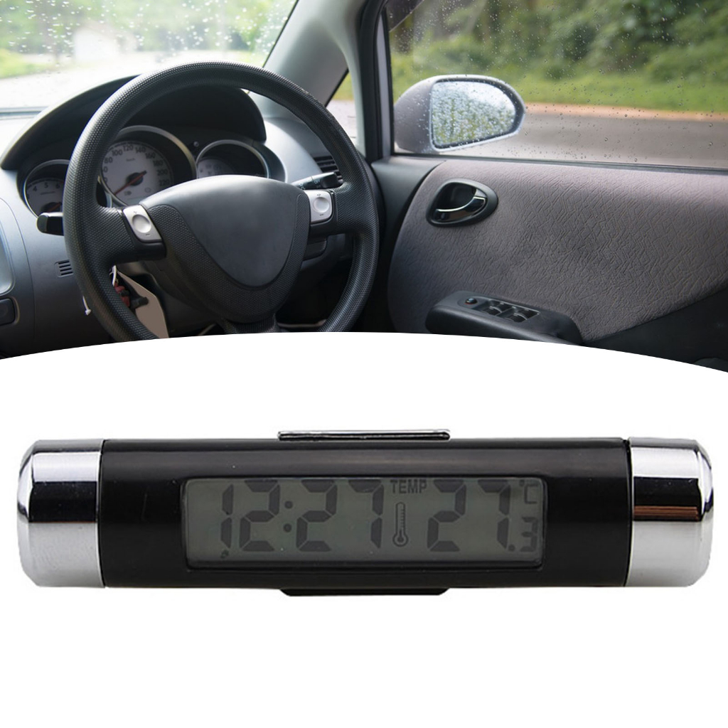 Car Clock and Temperature Dual Functions Luminous Display Highly