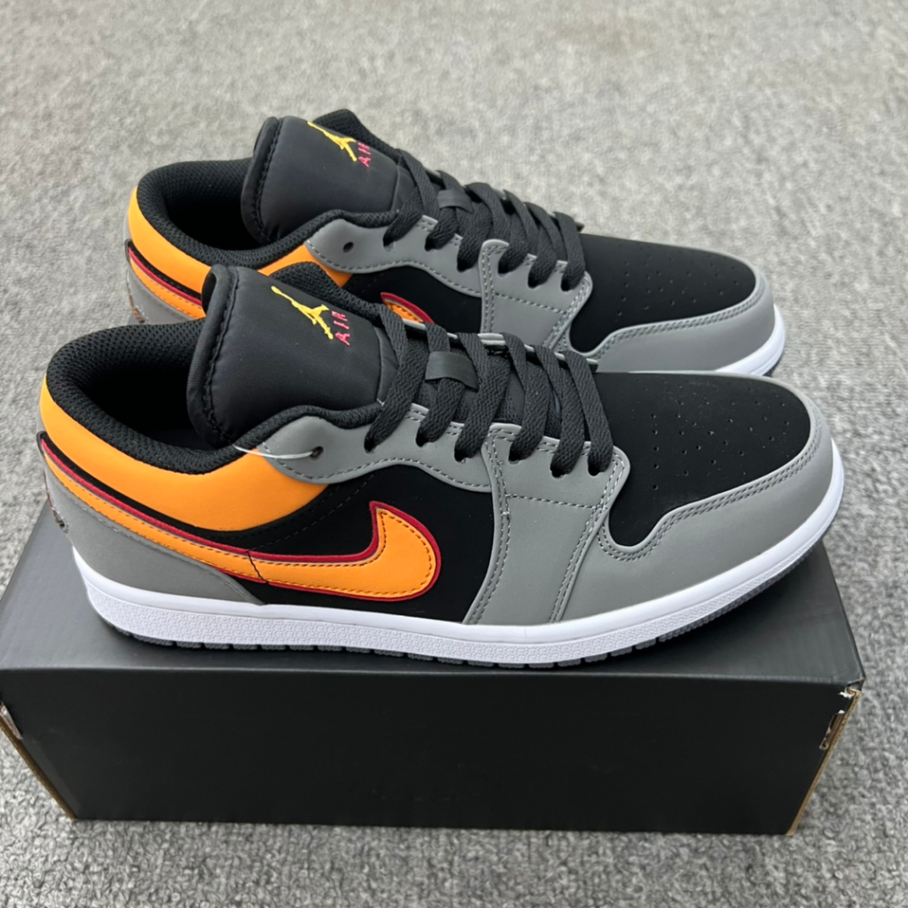 【Physical photos】UA Air Jordan 1 Low “Grey black yellow” Basketball ...