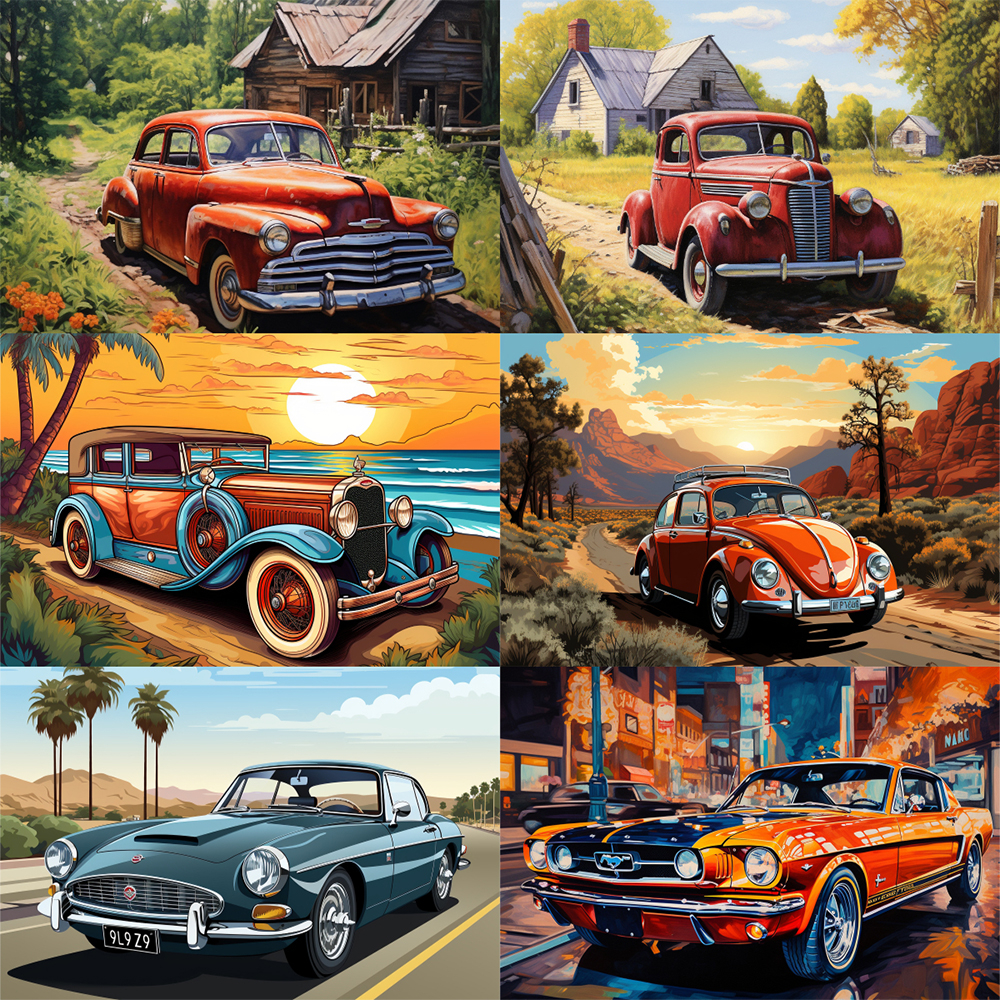 DROFE/Paint By Numbers / car / Digital Oil Painting / Painting By numbers / diy painting